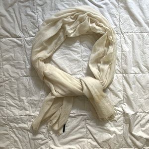 J.Crew Ivory Featherweight-Weight Cashmere Scarf